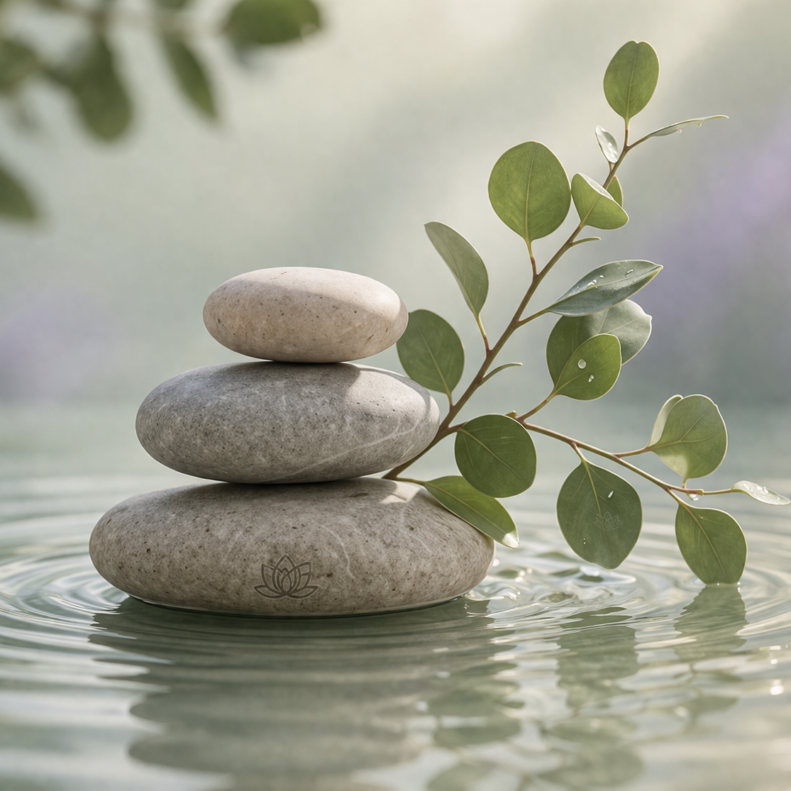 Tranquil water and stone balance